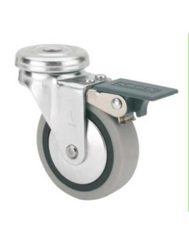 Rueda Giratoria B Goma D60 con Freno 1-0552 [LOTE DE 6 Unidades] ALEX