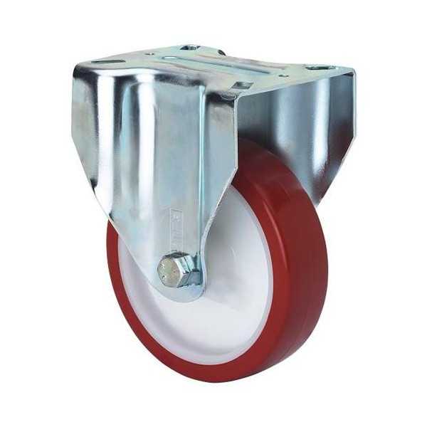 Rueda Poliuretano Roja Fija 80 mm 2-2360 [LOTE DE 4 Unidades] ALEX