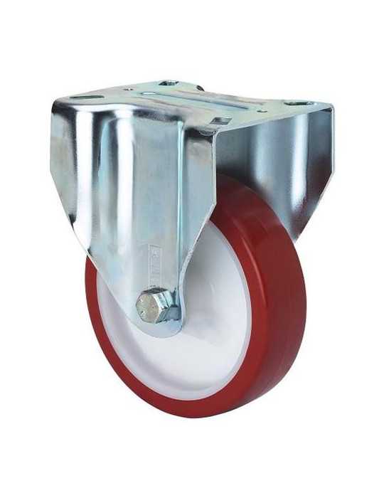 Rueda Poliuretano Roja Fija 125 mm 2-2363 [LOTE DE 2 Unidades] ALEX
