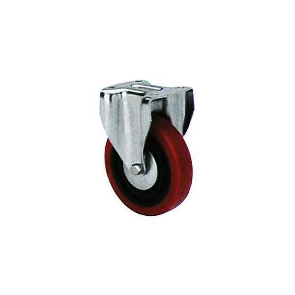 Rueda Poliuretano Roja Fija 80 mm 2-2473 [LOTE DE 4 Unidades] ALEX