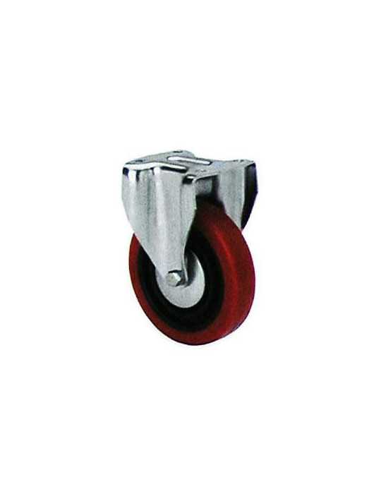 Rueda Poliuretano Roja Fija 80 mm 2-2473 [LOTE DE 4 Unidades] ALEX