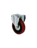 Rueda Poliuretano Roja Fija 80 mm 2-2473 [LOTE DE 4 Unidades] ALEX