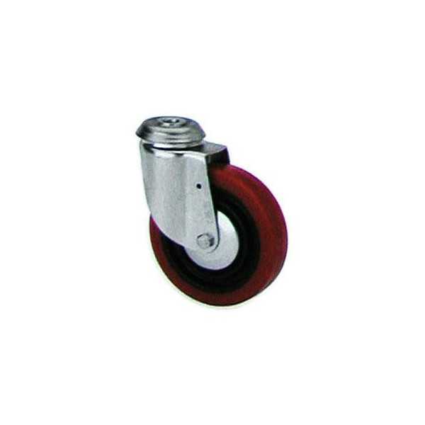 Rueda Poliuretano Roja Giratoria 60 mm 2-2525 [LOTE DE 4 Unidades] ALEX
