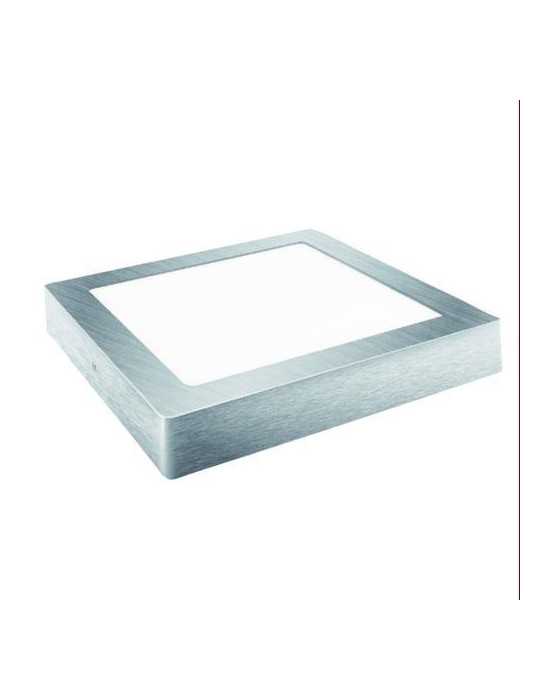 Downlight LED 18W.SUPERFICIE Cuadrado Plata Neutra [LOTE DE 2 Unidades] ALFA
