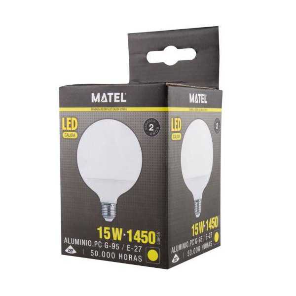Bombilla LED Globo G95 E27 15 Watios Cálida 21942 [LOTE DE 6 Unidades] ALFA