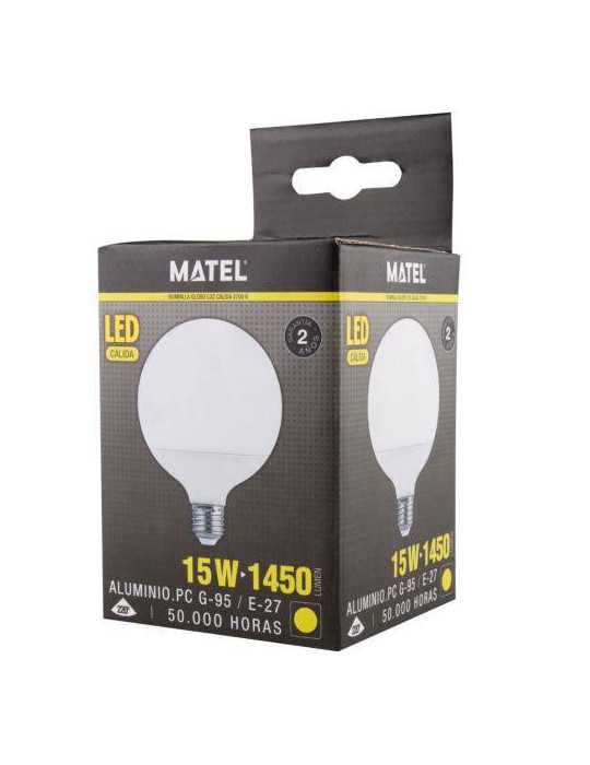 Bombilla LED Globo G95 E27 15 Watios Cálida 21942 [LOTE DE 6 Unidades] ALFA