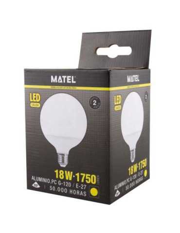 Bombilla LED Globo G120 E27 18 Watios Cálida 21944 [LOTE DE 4 Unidades] ALFA