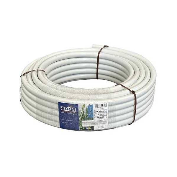 Rollo 25M Tubería PE 16 mm Blanca Aquacontrol [LOTE DE 2 Unidades] ALTADEX