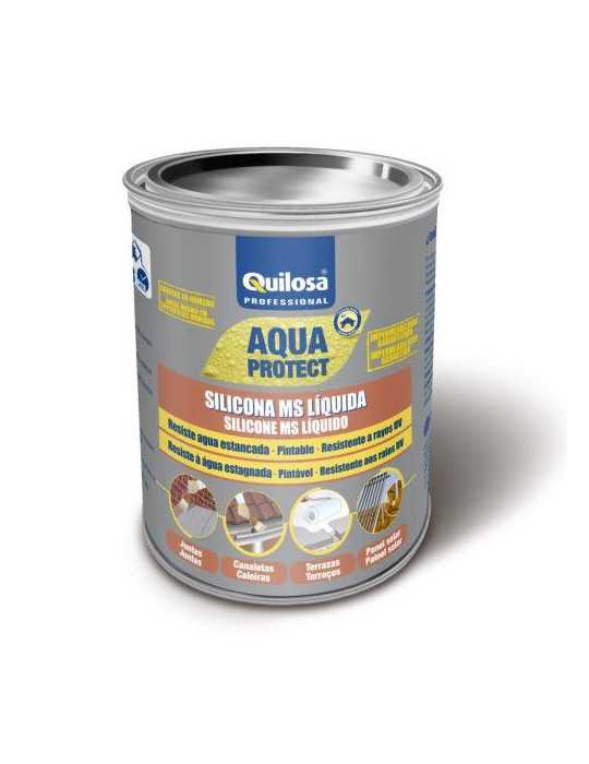 Silicona Liquida MS Gris 1 KG. T003061 [LOTE DE 2 Unidades] AQUA PROTEC
