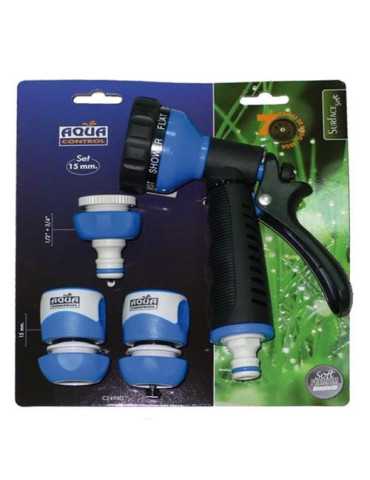 Set de Pistola 7FORMAS + Conectadores Bimat 15 mm [LOTE DE 2 Unidades] AQUACENTER