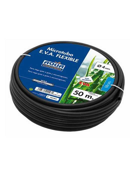 Tubería Secundaria (Microtubo) 4 mm 25M Negro [LOTE DE 4 Unidades] AQUACENTER