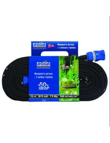 Manguera Porosa 15M.15MM 5 Bares. Acoples Rapidos [LOTE DE 2 Unidades] AQUACENTER