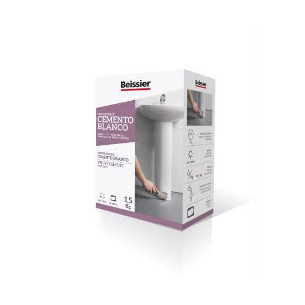 Cemento Blanco Caja 1.5KG [LOTE DE 8 Unidades] BEISSIER
