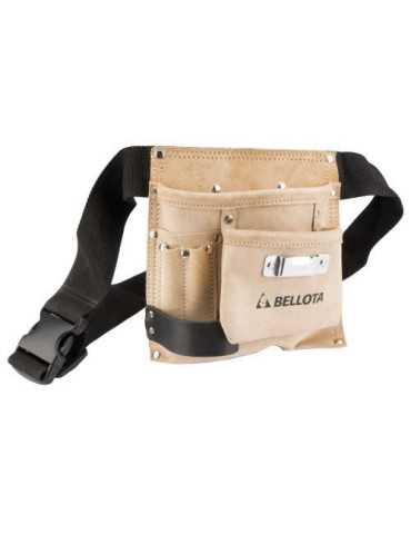 Porta-Herramientas Piel 3 Bolsillos con Cinturon [LOTE DE 4 Unidades] BELLOTA