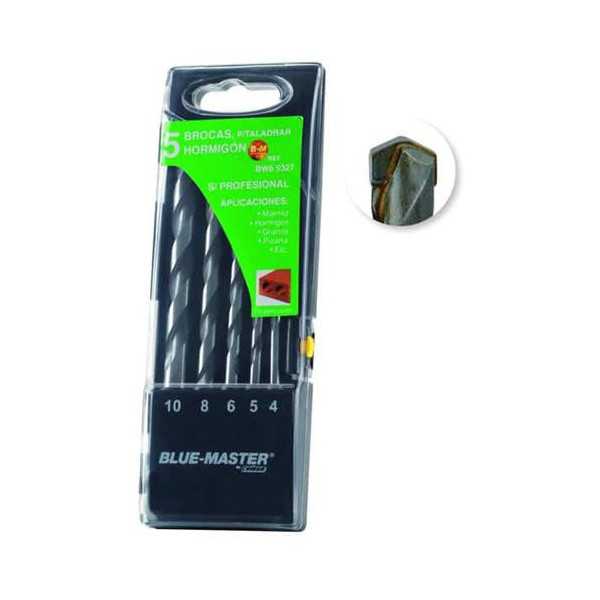 EST. 5 Broca Pared Proesional Ø4-5-6-8-10MM BW69327 [LOTE DE 2 Unidades] BLUE MASTER