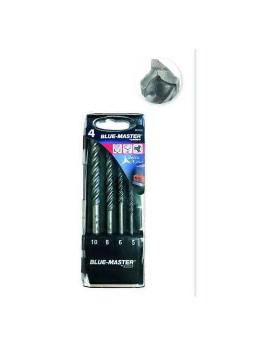 Estuche Broca Delta 3 Plus Ø5-6-8-10MM [LOTE DE 2 Unidades] BLUE MASTER
