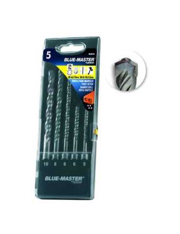 Estuches 5 Broca SDS-Plus Ø5-6X110MM Ø6-8-10X160MM [LOTE DE 2 Unidades] BLUE MASTER