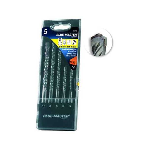 Estuches 5 Broca SDS-Plus Ø5-6X110MM Ø6-8-10X160MM [LOTE DE 2 Unidades] BLUE MASTER