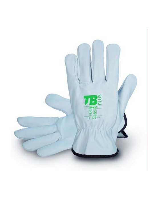 Guante Flor Vacuno Gris Ribete Tela 160BSZ-11 [LOTE DE 12 Unidades] BODERO
