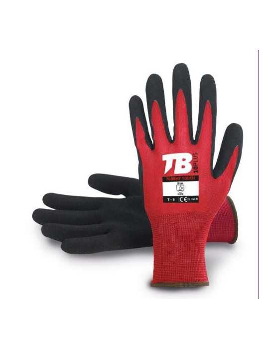 Guante Poliéster sin Costuras Rojo 700RMF TOUCH-8 [LOTE DE 12 Unidades] BODERO