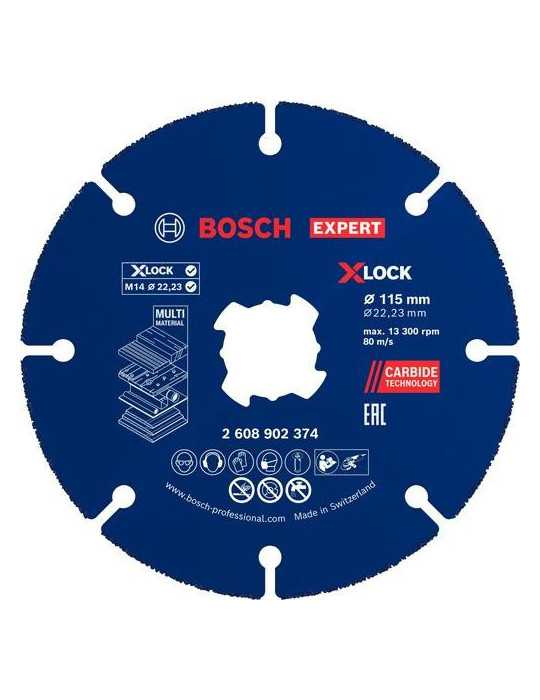 Disco Corte Multi Wheel Expert Carbide 115X22.23 [LOTE DE 2 Unidades] BOSCH