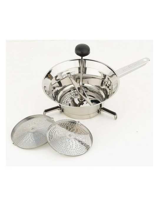 Pasapures Inoxidable con 3 Discos Inoxidable 24 cm [LOTE DE 2 Unidades] BOUTIQUE