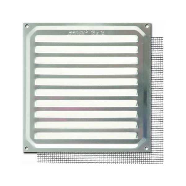 Rejilla con Mosquitera 17X17 cm Aluminio B73025A [LOTE DE 10 Unidades] BRINOX