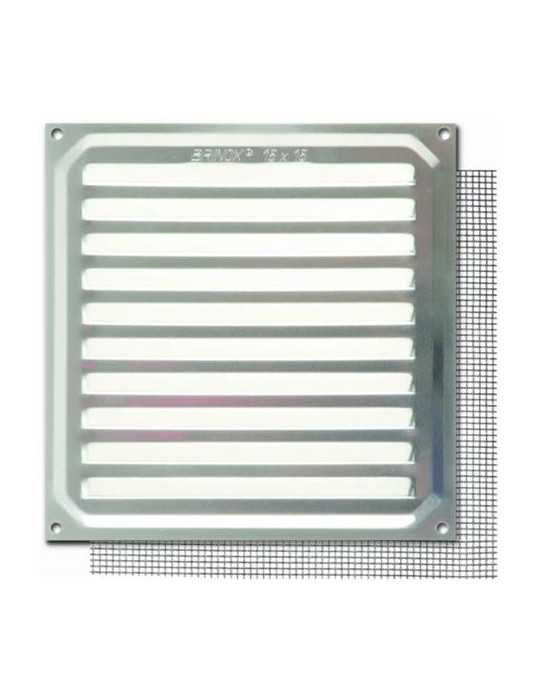 Rejilla con Mosquitera 17X17 cm Aluminio B73025A [LOTE DE 10 Unidades] BRINOX