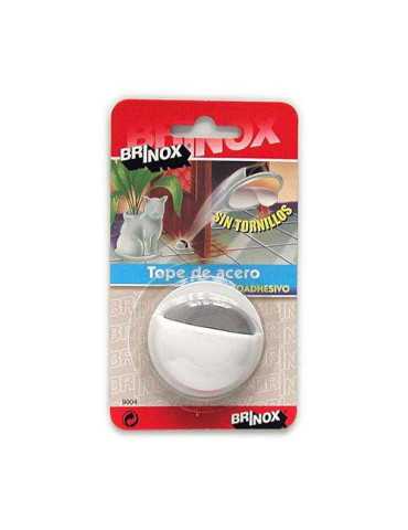 Tope Puerta Adh. acero Lacado Blanco B90040D [LOTE DE 10 Unidades] BRINOX