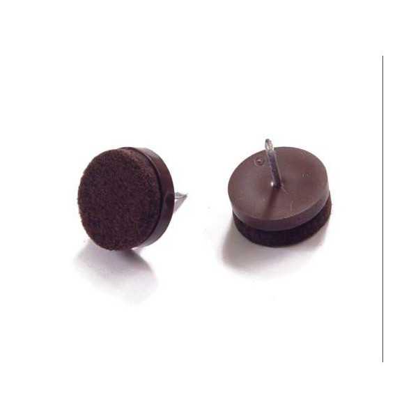 Deslizadores Fieltro con Clavo Ø24MM Marrón 8 Uds [LOTE DE 10 Unidades] BRINOX