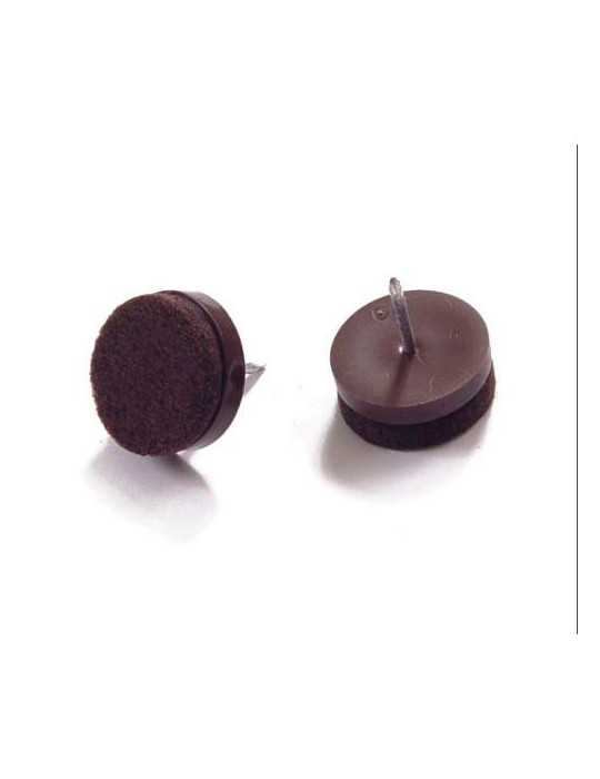 Deslizadores Fieltro con Clavo Ø24MM Marrón 8 Uds [LOTE DE 10 Unidades] BRINOX