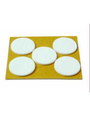 Deslizadores Fieltro Ø 35 mm Blanco 5 Uds [LOTE DE 26 Unidades] BRINOX