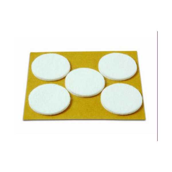 Deslizadores Fieltro Ø 35 mm Blanco 5 Uds [LOTE DE 26 Unidades] BRINOX