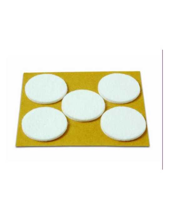 Deslizadores Fieltro Ø 35 mm Blanco 5 Uds [LOTE DE 26 Unidades] BRINOX