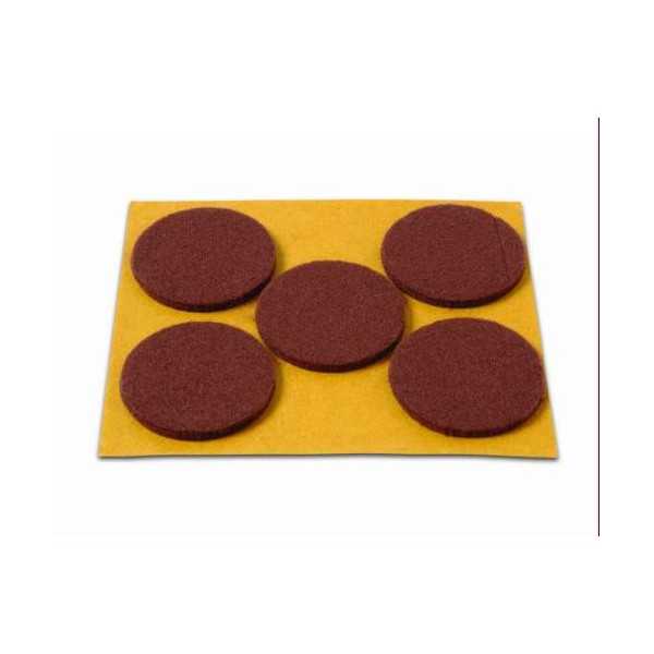 Deslizadores Fieltro Ø 35 mm Marrón 5 Uds [LOTE DE 26 Unidades] BRINOX