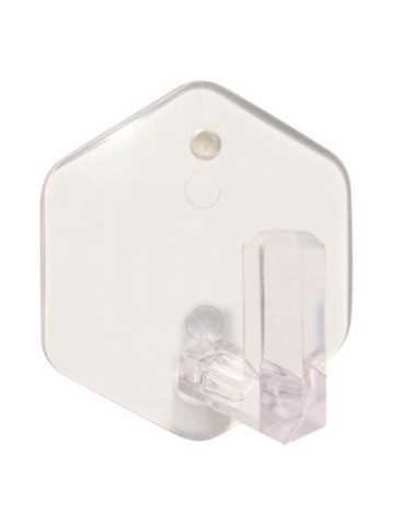 Percha Plástico Adhesivo Transparente (BL-2) B50210H [LOTE DE 12 Unidades] BRINOX