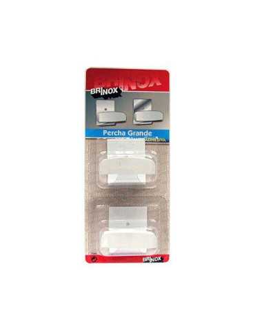 Percha Grande Adhesiva Blanca (DISPLAY-2) B70440D [LOTE DE 8 Unidades] BRINOX