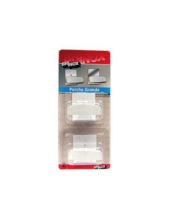 Percha Grande Adhesiva Blanca (DISPLAY-2) B70440D [LOTE DE 8 Unidades] BRINOX