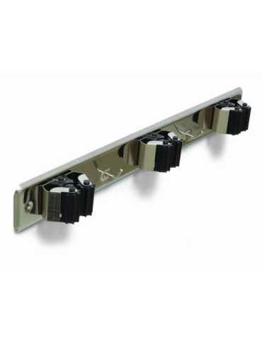 Cuelga Escobas con Rodillo Triple (DISPLAY-1) 7066 [LOTE DE 2 Unidades] BRINOX