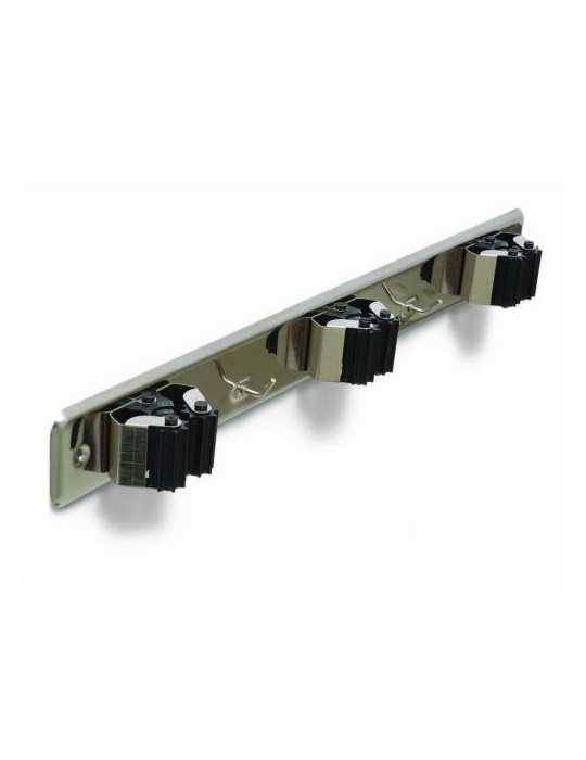 Cuelga Escobas con Rodillo Triple (DISPLAY-1) 7066 [LOTE DE 2 Unidades] BRINOX