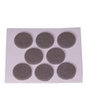 Fieltro Adhesivo Disco 25 mm Gris DISPLAY-8 [LOTE DE 32 Unidades] BRINOX