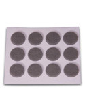 Fieltro Adhesivo Disco 20 mm Gris DISPLAY-12 [LOTE DE 32 Unidades] BRINOX