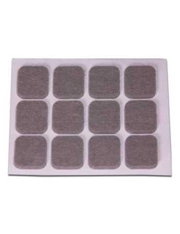 Deslizador Fieltro Sint. 20X23 mm Gris DISPLAY-12 [LOTE DE 32 Unidades] BRINOX