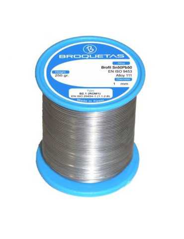 Hilo Soldar Brofil 50SN/50PB Ø1MM. 250GR. CON Flux [LOTE DE 2 Unidades] BROQUETAS