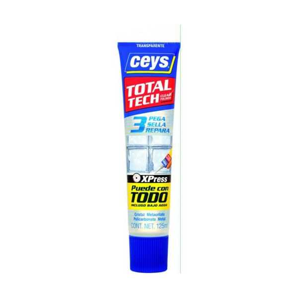 Total Tech Transparente Tubo 125 ml 507242 [LOTE DE 4 Unidades] CEYS