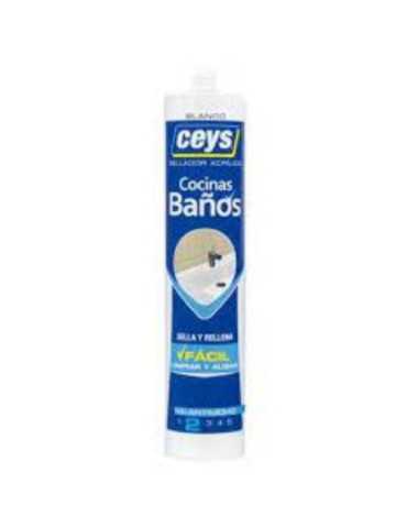 Sellador Cocina Baño Blanco 280ML 505701 [LOTE DE 6 Unidades] CEYS