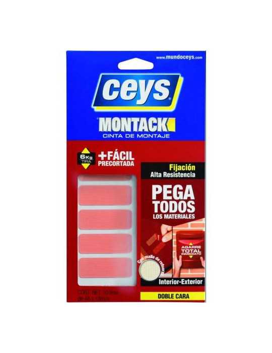 Cinta Adh. doble Cara Montack Xpress Precortada [LOTE DE 6 Unidades] CEYS