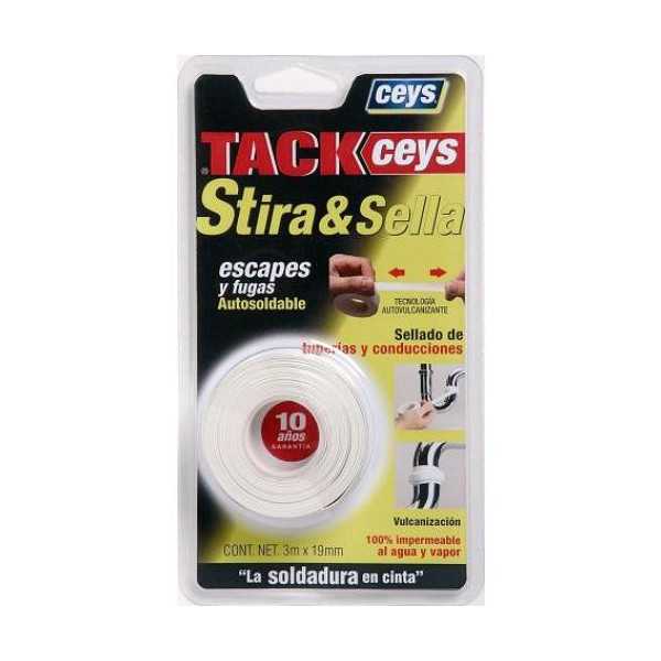 Estira & Sella 5 m X 19 mm Blanco 507702 [LOTE DE 4 Unidades] CEYS