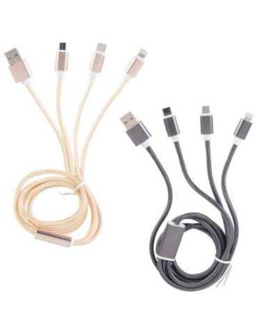 Cable USB 3 en 1 Micro USB-T C HT1980 Color Surtid [LOTE DE 8 Unidades] CMP PARIS