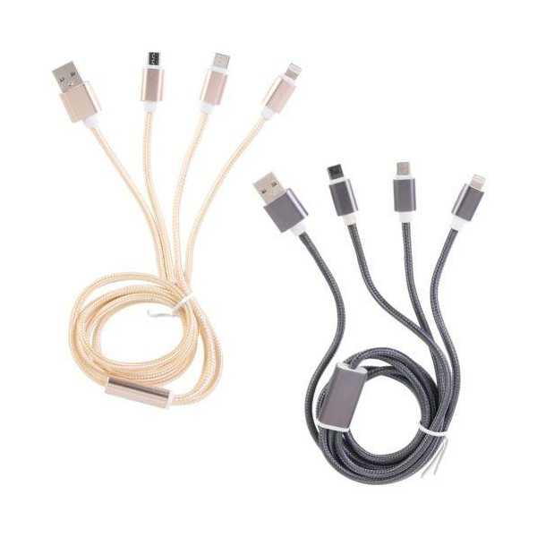 Cable USB 3 en 1 Micro USB-T C HT1980 Color Surtid [LOTE DE 8 Unidades] CMP PARIS